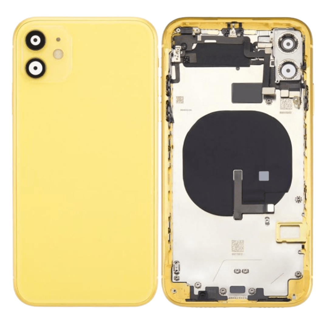 Back Housing With Side Keys & Power Button + Volume & Power Flex for iPhone 11 (YELLOW) - Best Cell Phone Parts Distributor in Canada, Parts Source Back Housing With Side Keys & Power Button + Volume & Power Flex for iPhone 11 (YELLOW) - Best Cell Phone Parts Distributor in Canada, Parts Source
